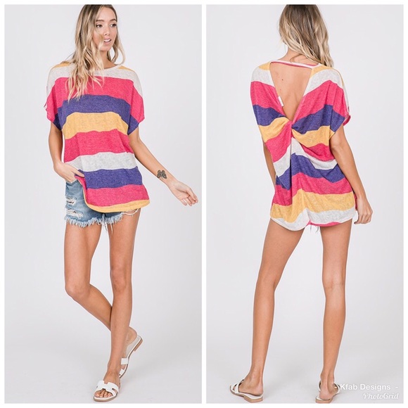 🥰LAST 1! Color Block Twist Back Top! 💐 - Picture 5 of 6